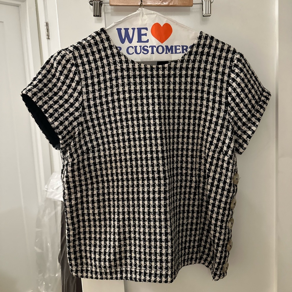 MAEVE checkered top and skirt